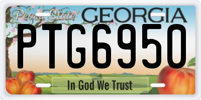 GA license plate PTG6950
