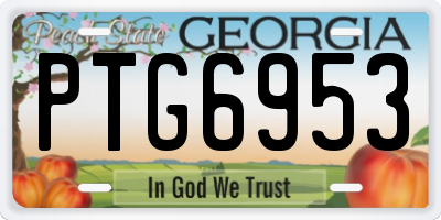 GA license plate PTG6953