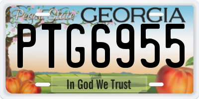 GA license plate PTG6955