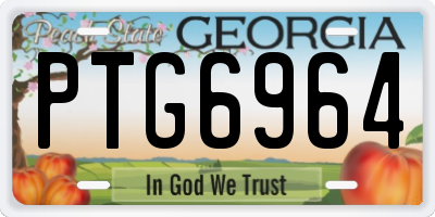 GA license plate PTG6964