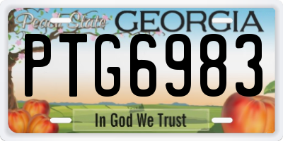 GA license plate PTG6983