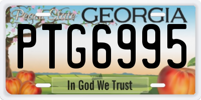 GA license plate PTG6995