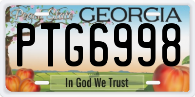 GA license plate PTG6998