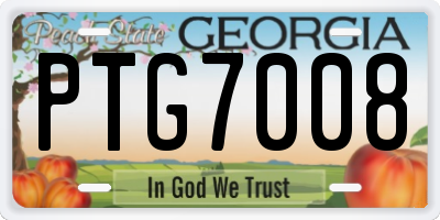 GA license plate PTG7008