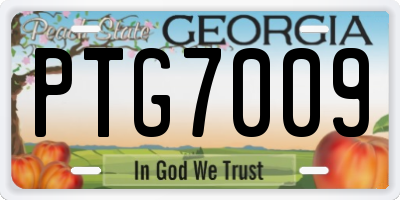 GA license plate PTG7009