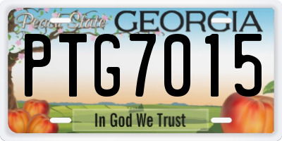 GA license plate PTG7015