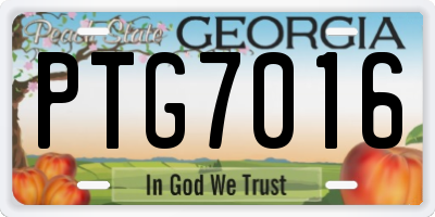 GA license plate PTG7016