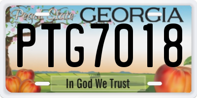 GA license plate PTG7018