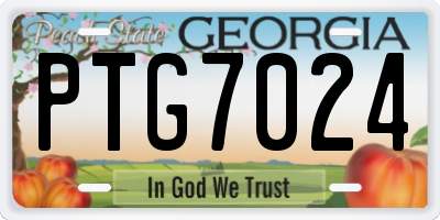 GA license plate PTG7024