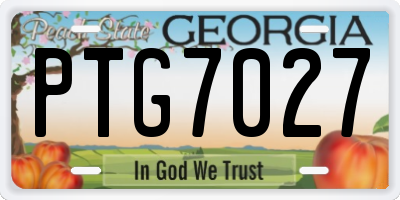 GA license plate PTG7027