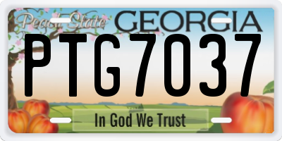 GA license plate PTG7037