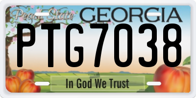 GA license plate PTG7038