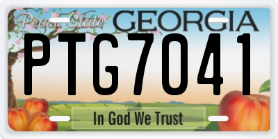 GA license plate PTG7041