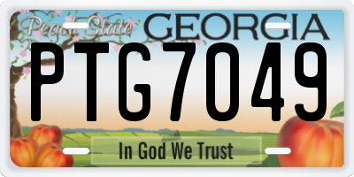 GA license plate PTG7049