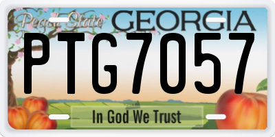 GA license plate PTG7057