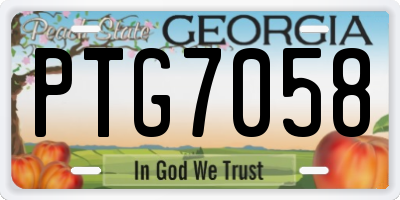 GA license plate PTG7058