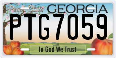 GA license plate PTG7059
