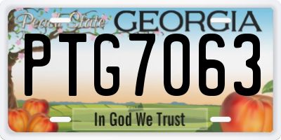 GA license plate PTG7063