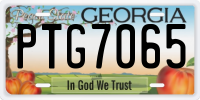 GA license plate PTG7065