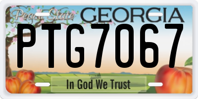 GA license plate PTG7067