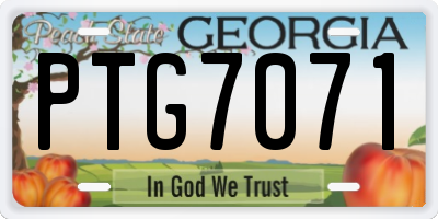 GA license plate PTG7071