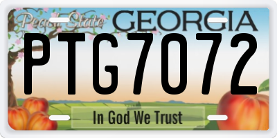 GA license plate PTG7072