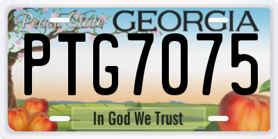 GA license plate PTG7075