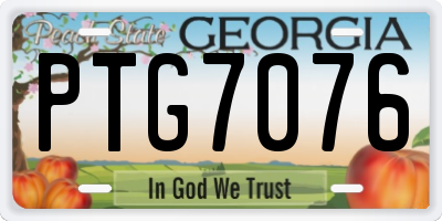 GA license plate PTG7076
