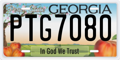 GA license plate PTG7080