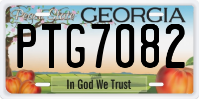 GA license plate PTG7082