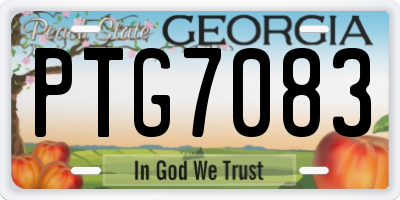 GA license plate PTG7083