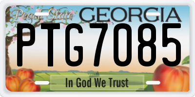 GA license plate PTG7085