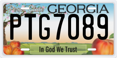GA license plate PTG7089