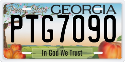 GA license plate PTG7090