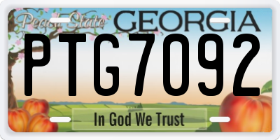 GA license plate PTG7092