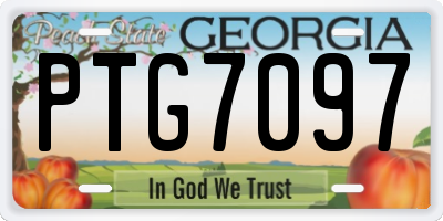 GA license plate PTG7097