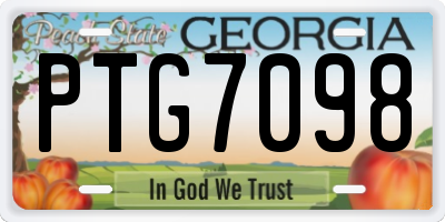 GA license plate PTG7098