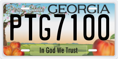GA license plate PTG7100