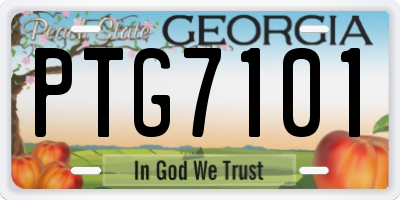 GA license plate PTG7101