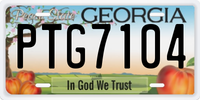 GA license plate PTG7104
