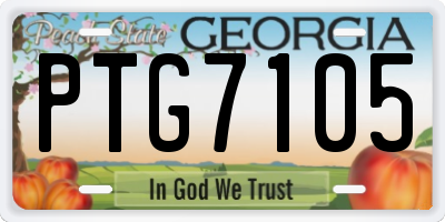 GA license plate PTG7105