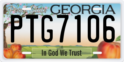 GA license plate PTG7106