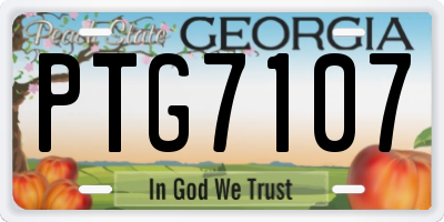 GA license plate PTG7107