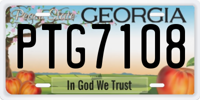 GA license plate PTG7108