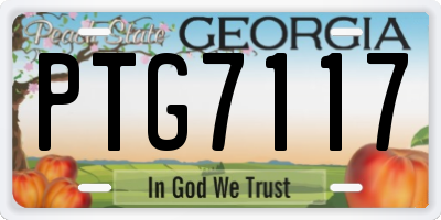 GA license plate PTG7117