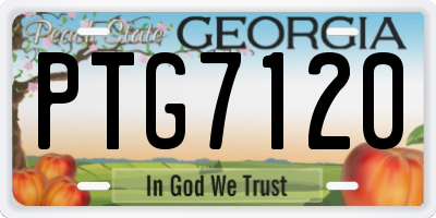 GA license plate PTG7120