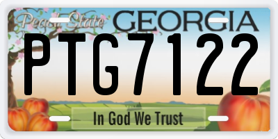 GA license plate PTG7122