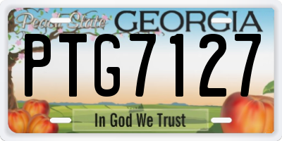 GA license plate PTG7127