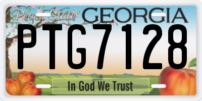 GA license plate PTG7128