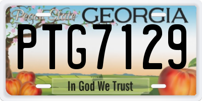 GA license plate PTG7129